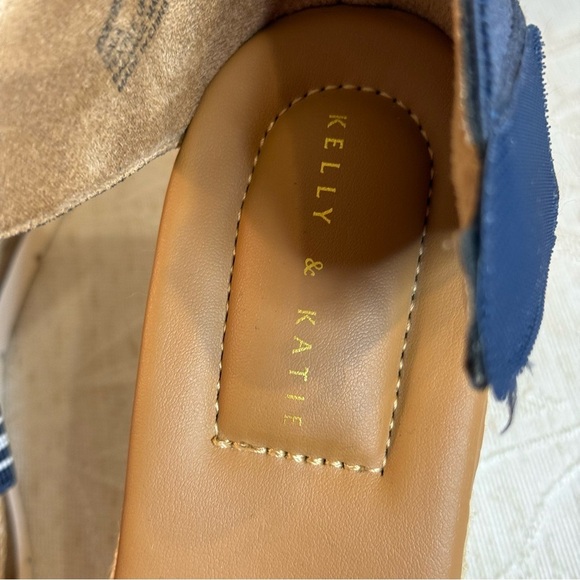 Kelly & Katie Gala Espadrille Wedge Sandal Women’s Size 11M. Blue /White Stripe - Picture 7 of 10